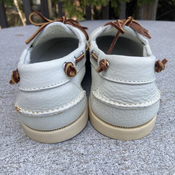 10.5D Polo Ralph Lauren Leather Boat Shoes Deck Moccasins White USA